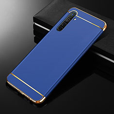 Carcasa Bumper Lujo Marco de Metal y Plastico Funda M01 para Oppo K5 Azul