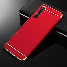 Carcasa Bumper Lujo Marco de Metal y Plastico Funda M01 para Realme XT Rojo