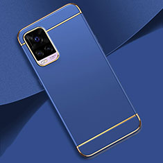 Carcasa Bumper Lujo Marco de Metal y Plastico Funda M01 para Vivo V20 Pro 5G Azul