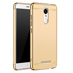 Carcasa Bumper Lujo Marco de Metal y Plastico Funda M01 para Xiaomi Redmi Note 3 MediaTek Oro