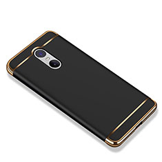 Carcasa Bumper Lujo Marco de Metal y Plastico Funda M01 para Xiaomi Redmi Note 4 Negro