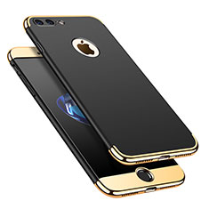 Carcasa Bumper Lujo Marco de Metal y Plastico Funda M02 para Apple iPhone 7 Plus Negro