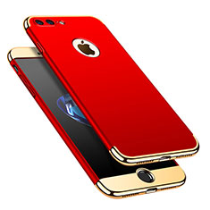 Carcasa Bumper Lujo Marco de Metal y Plastico Funda M02 para Apple iPhone 7 Plus Rojo