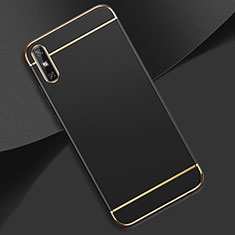 Carcasa Bumper Lujo Marco de Metal y Plastico Funda M02 para Huawei Enjoy 10e Negro