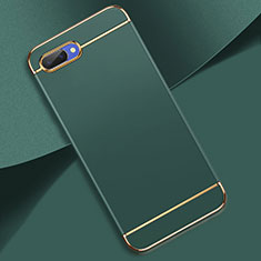 Carcasa Bumper Lujo Marco de Metal y Plastico Funda M02 para Oppo A5 Verde Noche