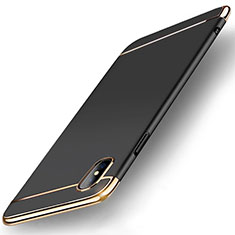 Carcasa Bumper Lujo Marco de Metal y Plastico Funda M05 para Apple iPhone Xs Max Negro