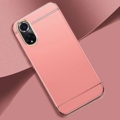 Carcasa Bumper Lujo Marco de Metal y Plastico Funda para Huawei Honor 50 5G Oro Rosa