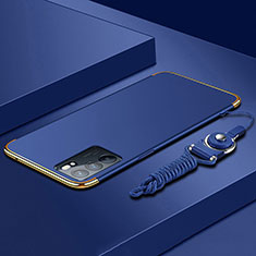 Carcasa Bumper Lujo Marco de Metal y Plastico Funda para Oppo Reno6 Pro 5G India Azul