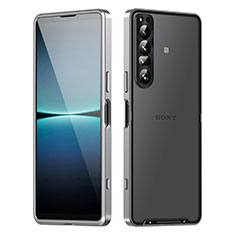 Carcasa Bumper Lujo Marco de Metal y Plastico Funda para Sony Xperia 1 IV Plata