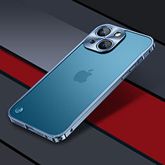 Carcasa Bumper Lujo Marco de Metal y Plastico Funda QC1 para Apple iPhone 15 Azul