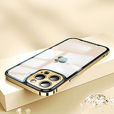 Carcasa Bumper Lujo Marco de Metal y Plastico Funda QC2 para Apple iPhone 12 Pro Max Morado