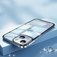 Carcasa Bumper Lujo Marco de Metal y Plastico Funda QC2 para Apple iPhone 14 Plus Azul