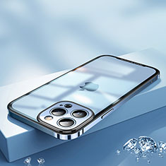 Carcasa Bumper Lujo Marco de Metal y Plastico Funda QC2 para Apple iPhone 14 Pro Azul