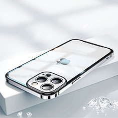 Carcasa Bumper Lujo Marco de Metal y Plastico Funda QC2 para Apple iPhone 14 Pro Plata