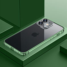 Carcasa Bumper Lujo Marco de Metal y Plastico Funda QC4 para Apple iPhone 12 Verde