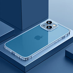 Carcasa Bumper Lujo Marco de Metal y Plastico Funda QC4 para Apple iPhone 14 Azul