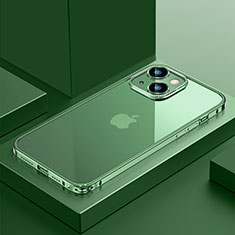 Carcasa Bumper Lujo Marco de Metal y Plastico Funda QC4 para Apple iPhone 14 Verde