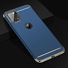 Carcasa Bumper Lujo Marco de Metal y Plastico Funda T01 para Apple iPhone 11 Pro Azul