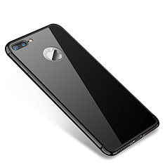 Carcasa Bumper Lujo Marco de Metal y Plastico Funda T01 para Apple iPhone 7 Plus Negro