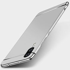 Carcasa Bumper Lujo Marco de Metal y Plastico Funda T01 para Huawei P20 Plata