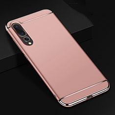 Carcasa Bumper Lujo Marco de Metal y Plastico Funda T01 para Huawei P20 Pro Oro Rosa