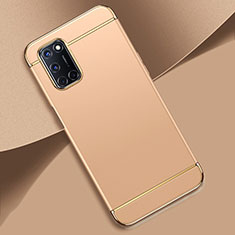 Carcasa Bumper Lujo Marco de Metal y Plastico Funda T01 para Oppo A72 Oro