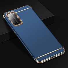 Carcasa Bumper Lujo Marco de Metal y Plastico Funda T02 para Huawei Nova 7 SE 5G Azul