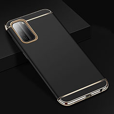 Carcasa Bumper Lujo Marco de Metal y Plastico Funda T02 para Huawei Nova 7 SE 5G Negro