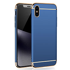 Carcasa Bumper Lujo Marco de Metal y Plastico M01 para Apple iPhone Xs Max Azul