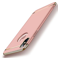 Carcasa Bumper Lujo Marco de Metal y Plastico para Apple iPhone Xs Oro Rosa