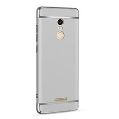 Carcasa Bumper Lujo Marco de Metal y Plastico para Xiaomi Redmi Note 3 Pro Plata