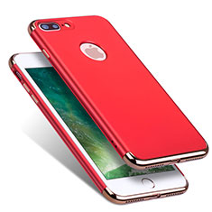 Carcasa Bumper Lujo Marco de Metal y Plastico R01 para Apple iPhone 7 Plus Rojo