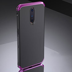 Carcasa Bumper Lujo Marco de Metal y Silicona Funda M02 para Oppo R17 Pro Morado