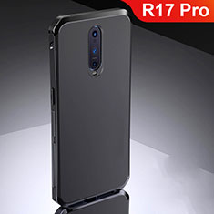 Carcasa Bumper Lujo Marco de Metal y Silicona Funda M02 para Oppo R17 Pro Negro