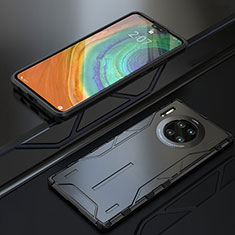 Carcasa Bumper Lujo Marco de Metal y Silicona Funda T01 para Huawei Mate 30 Pro 5G Negro