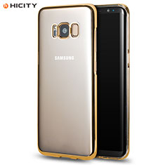 Carcasa Bumper Silicona Transparente Gel para Samsung Galaxy S8 Plus Oro