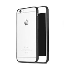 Carcasa Bumper Silicona Transparente Mate para Apple iPhone 6 Plus Negro