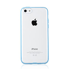 Carcasa Bumper Silicona Transparente Mate T01 para Apple iPhone 5C Azul Cielo