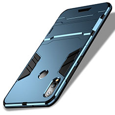 Carcasa Bumper Silicona y Plastico Mate con Soporte para Huawei Nova 3e Azul