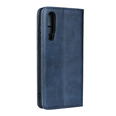 Carcasa de Cuero Cartera con Soporte L01 para Huawei P30 Azul