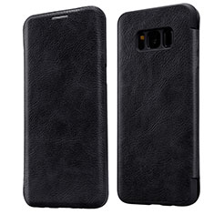 Carcasa de Cuero Cartera con Soporte L01 para Samsung Galaxy S8 Plus Negro