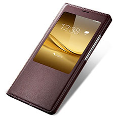 Carcasa de Cuero Cartera con Soporte para Huawei Mate 8 Marron