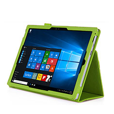 Carcasa de Cuero Cartera con Soporte para Microsoft Surface Pro 4 Verde