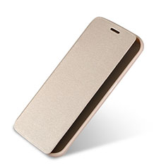 Carcasa de Cuero Cartera con Soporte para Samsung Galaxy S6 Edge SM-G925 Oro