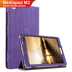 Carcasa de pano Cartera con Soporte para Huawei Mediapad M2 8 M2-801w M2-803L M2-802L Morado