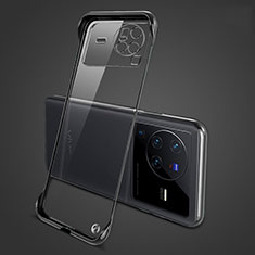 Carcasa Dura Cristal Plastico Funda Rigida Sin Marco Transparente H01 para Vivo X80 Pro 5G Negro