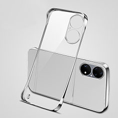 Carcasa Dura Cristal Plastico Funda Rigida Sin Marco Transparente H03 para Huawei P50 Plata