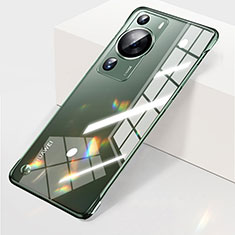 Carcasa Dura Cristal Plastico Funda Rigida Sin Marco Transparente H03 para Huawei P60 Verde