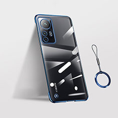 Carcasa Dura Cristal Plastico Funda Rigida Sin Marco Transparente H03 para Xiaomi Redmi Note 12S Azul