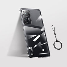 Carcasa Dura Cristal Plastico Funda Rigida Sin Marco Transparente H03 para Xiaomi Redmi Note 12S Negro